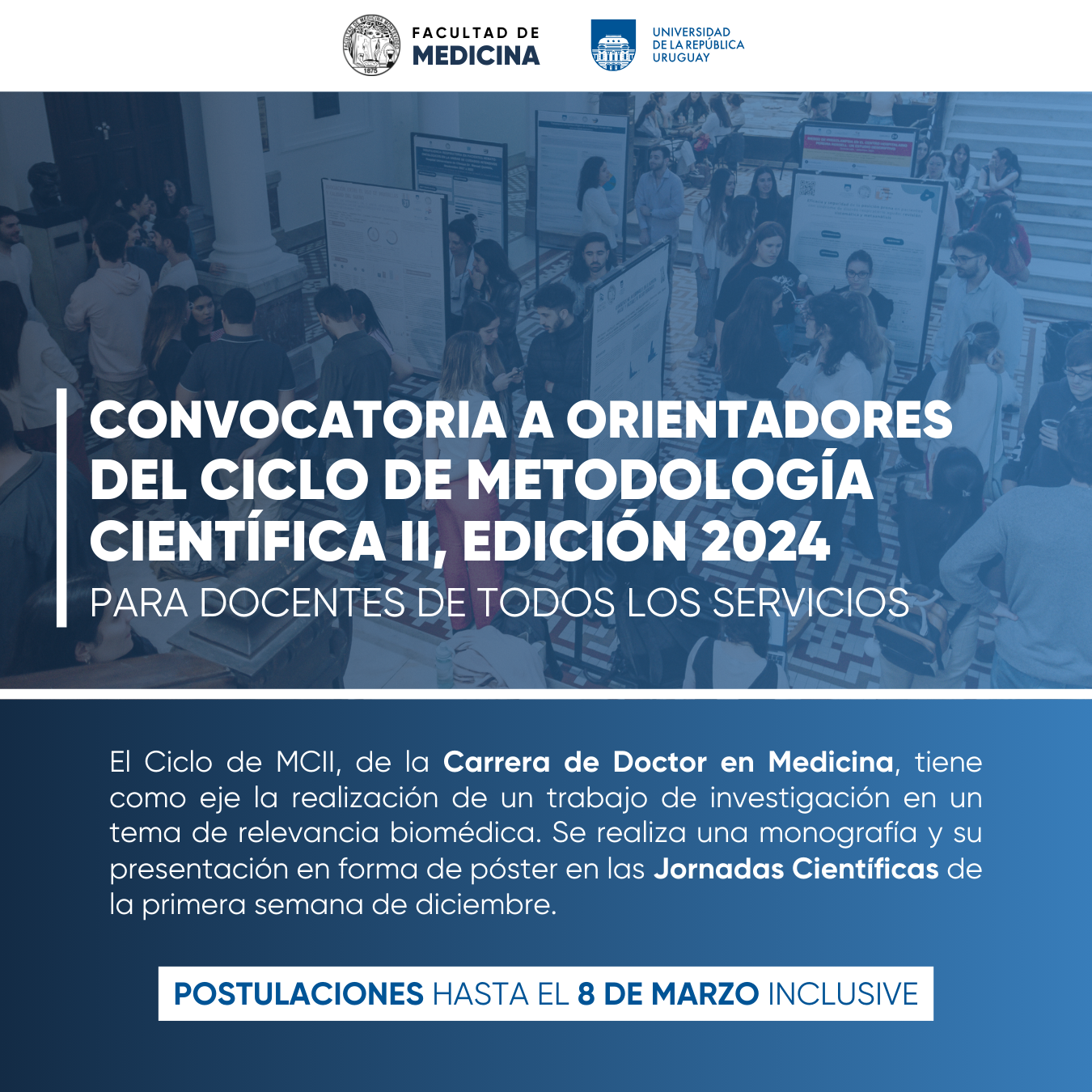 Convocatoria a orientadores - Ciclo de Metodología Científica II, Ed. 2024 - Docentes de todos los Servicios