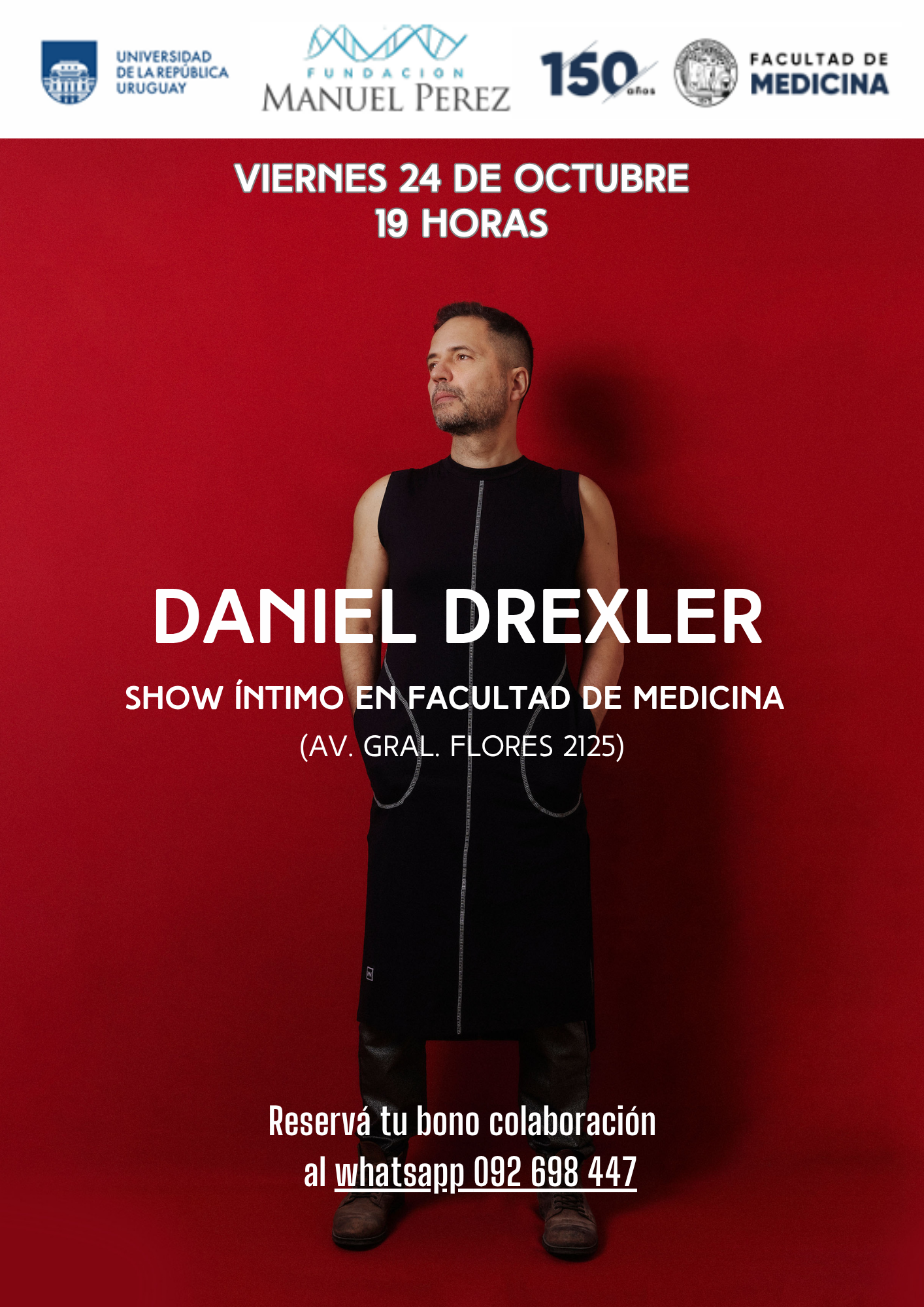 Daniel Drexler ofrecerá un concierto a beneficio de la Facultad de Medicina