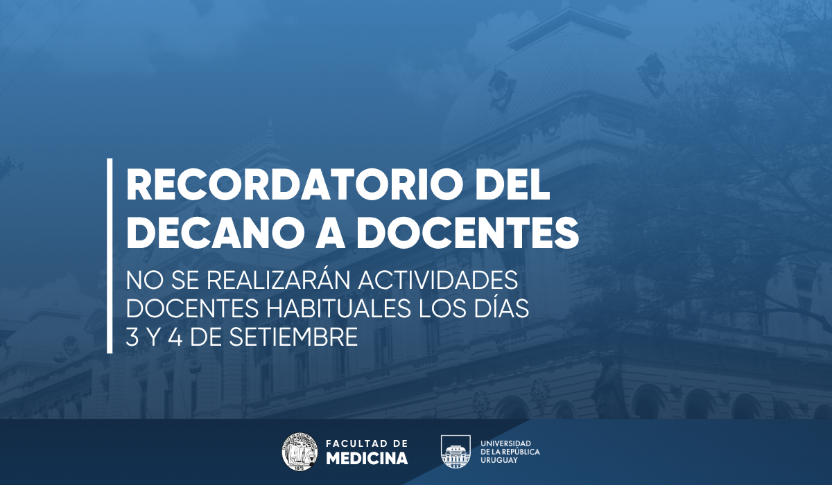 Recordatorio del Decano a docentes